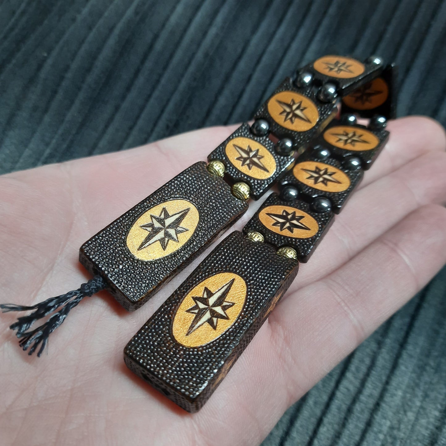 Chetki handmade wooden "Wind Rose Road" gold version