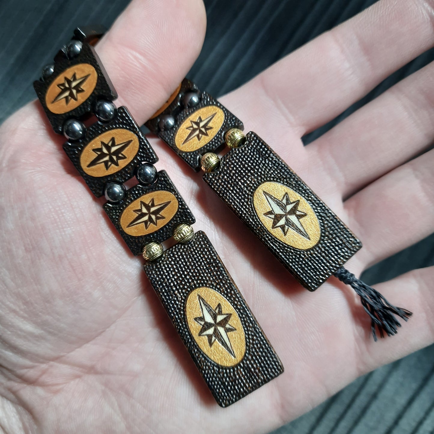 Chetki handmade wooden "Wind Rose Road" gold version