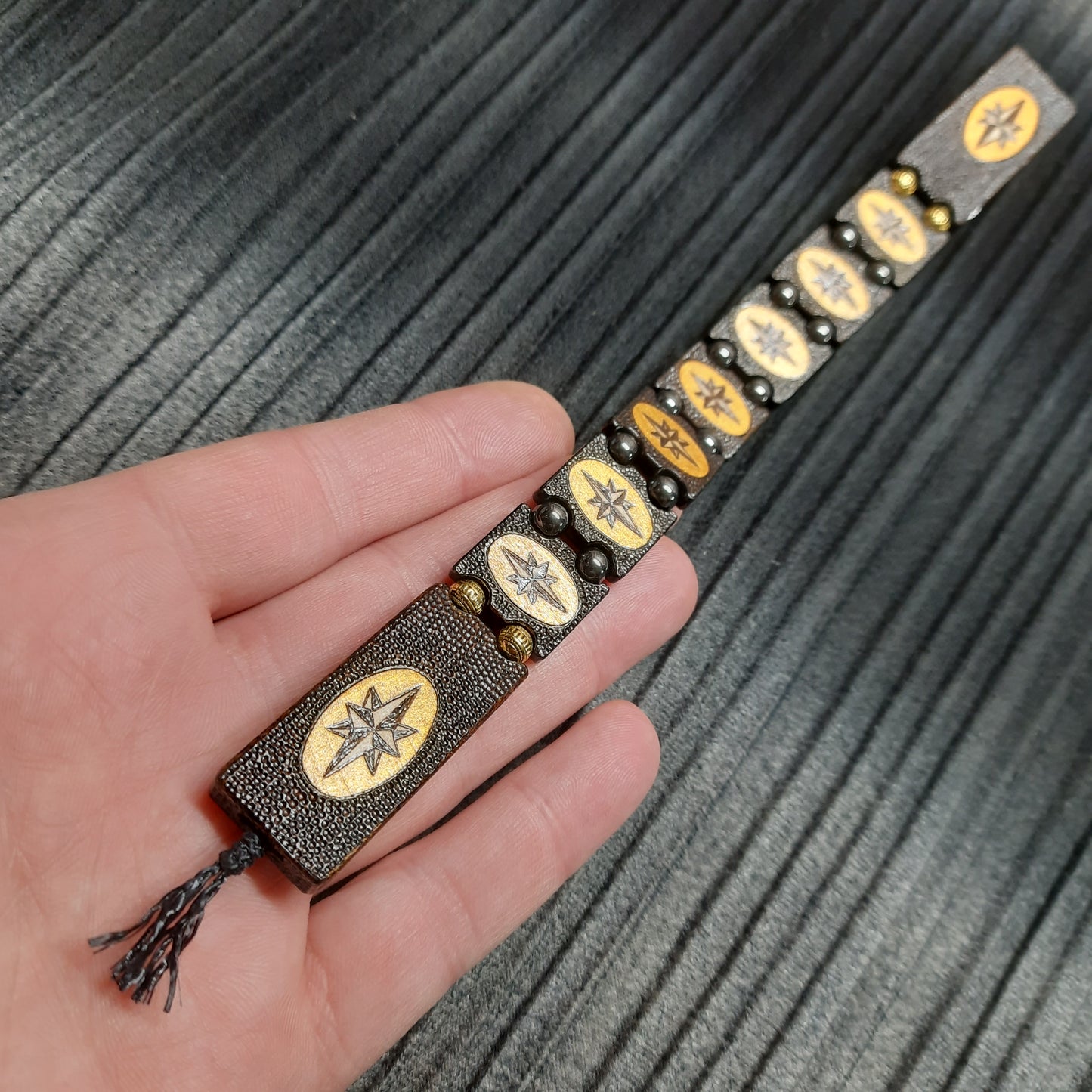 Chetki handmade wooden "Wind Rose Road" gold version