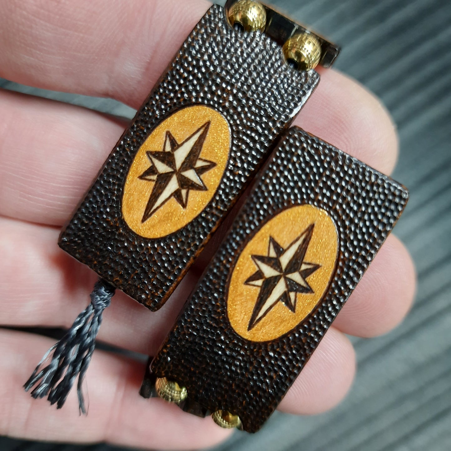 Chetki handmade wooden "Wind Rose Road" gold version