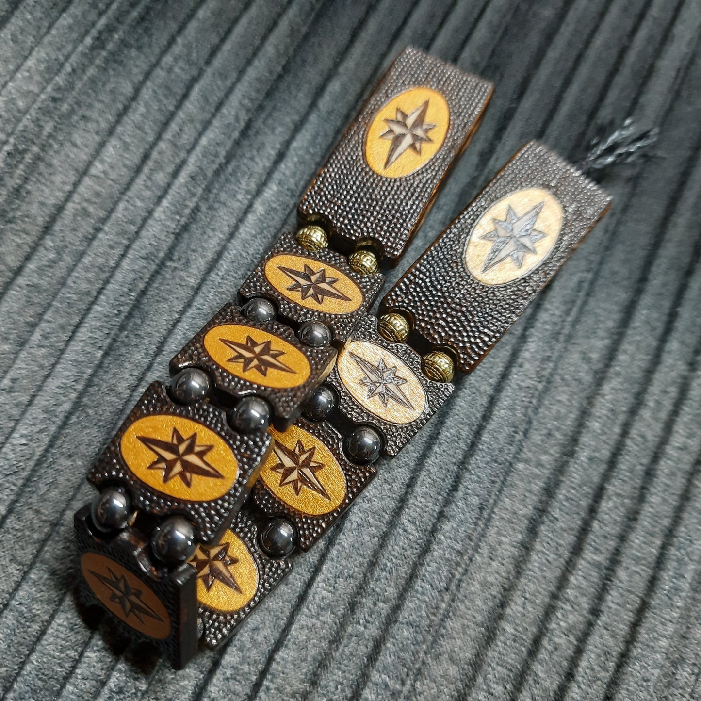 Chetki handmade wooden "Wind Rose Road" gold version