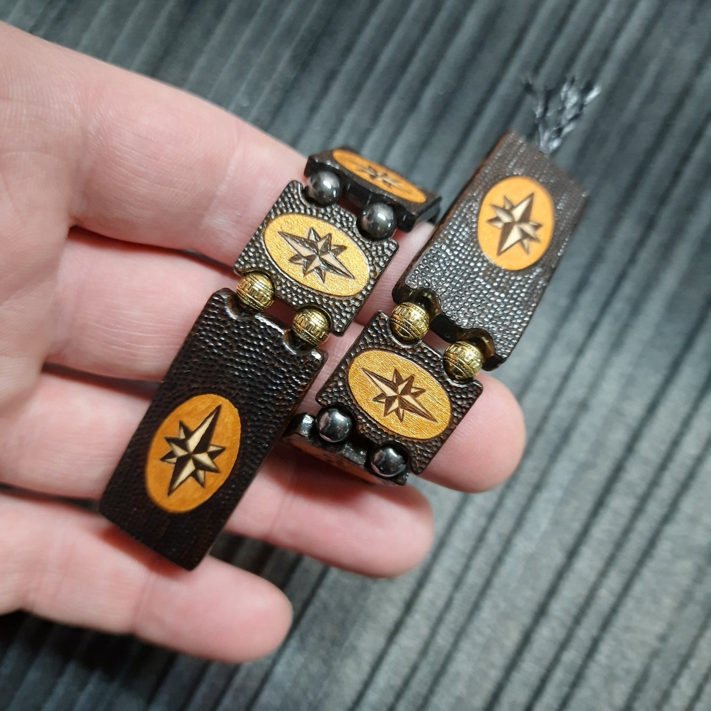 Chetki handmade wooden "Wind Rose Road" gold version