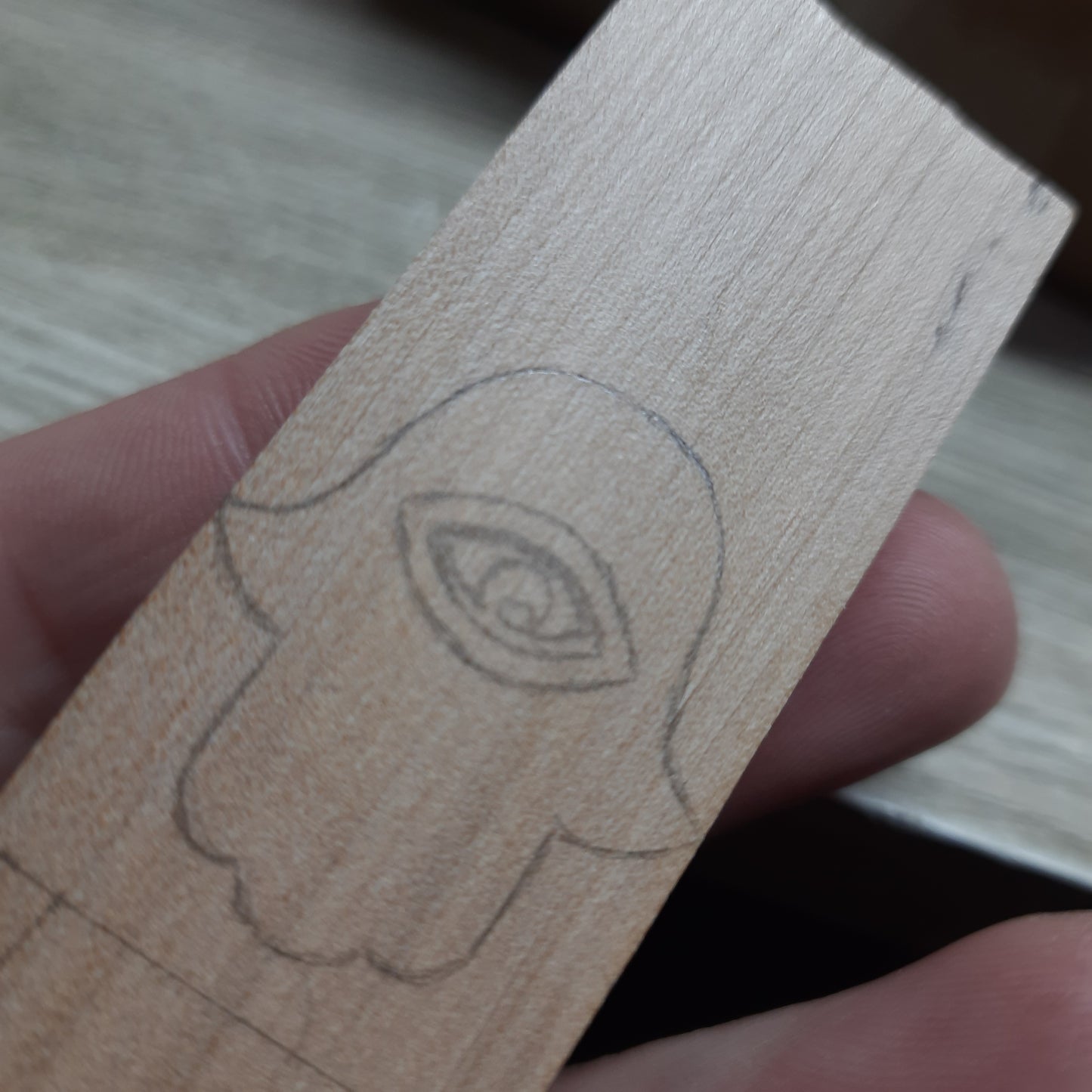 Amulet wooden handmade "Hamsa Hand"