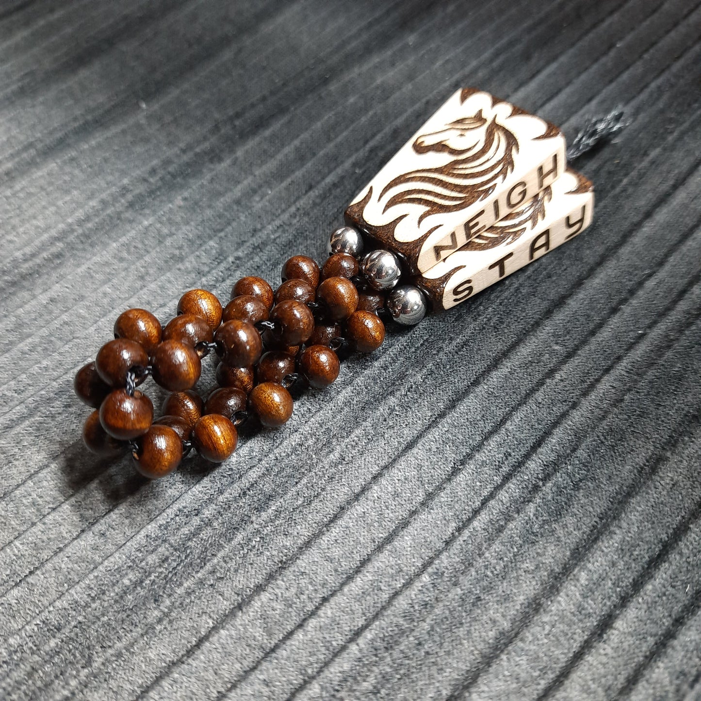 Chetki wooden handmade "Stay wild. Neigh - sayer."