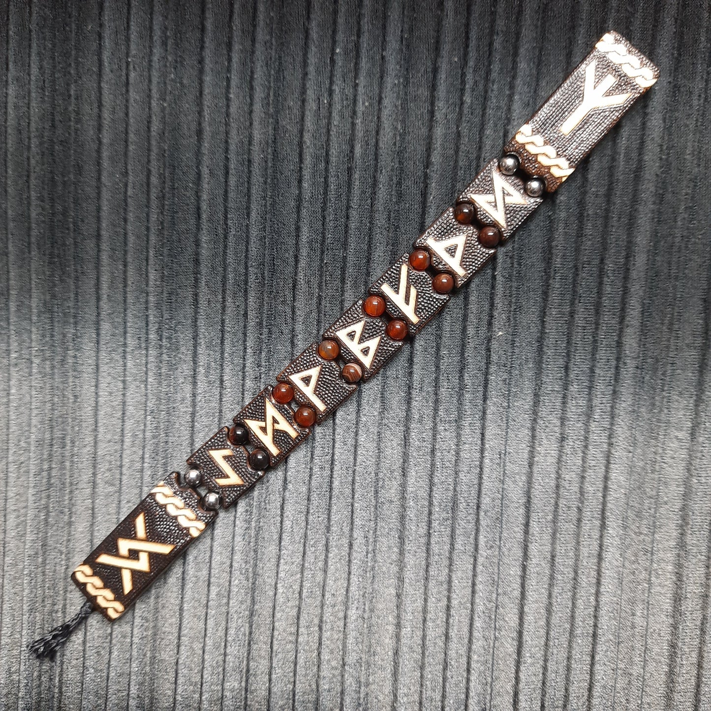 Chetki wooden handmade "Runes in carnelian"