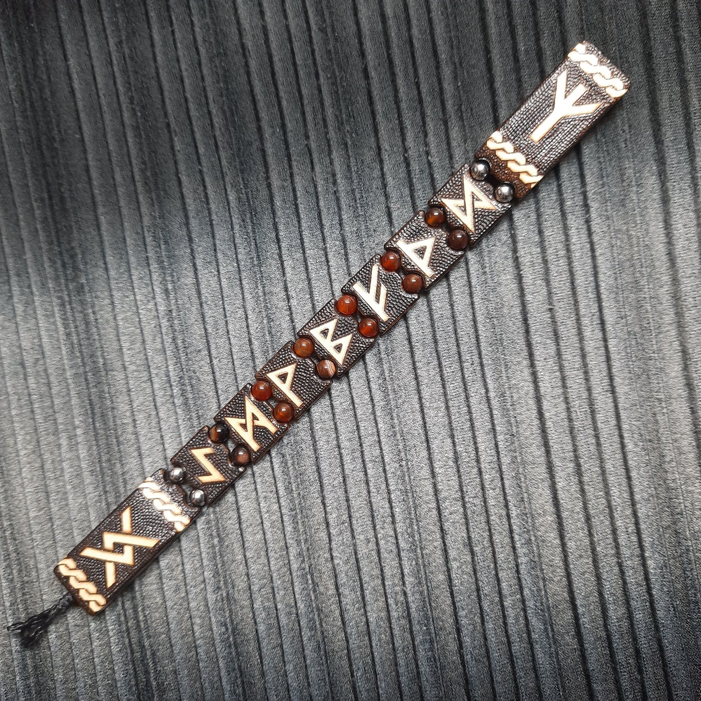 Chetki wooden handmade "Runes in carnelian"