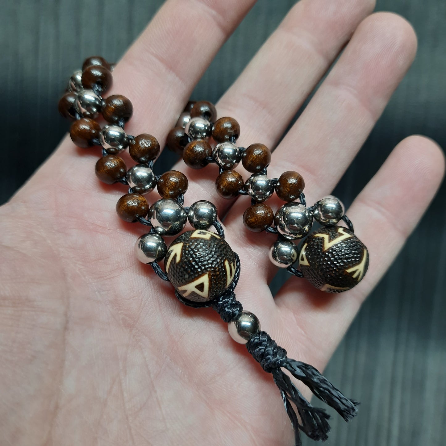 Chetki wooden handmade "Black-eyed shaman"