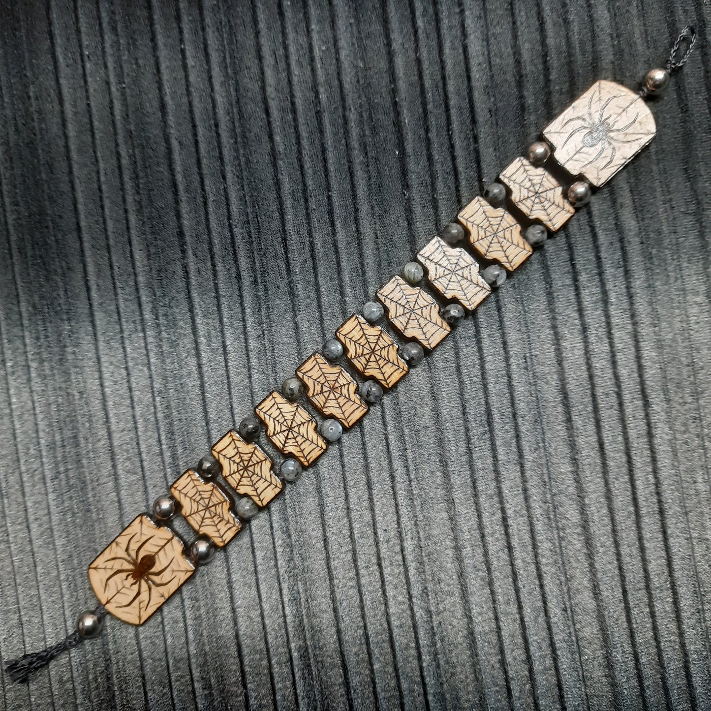 Handmade Wooden Chetki Skilltoy | Slavic Flip Rosary | Pocket Worry Beads for Hand Dexterity "Spider totem"