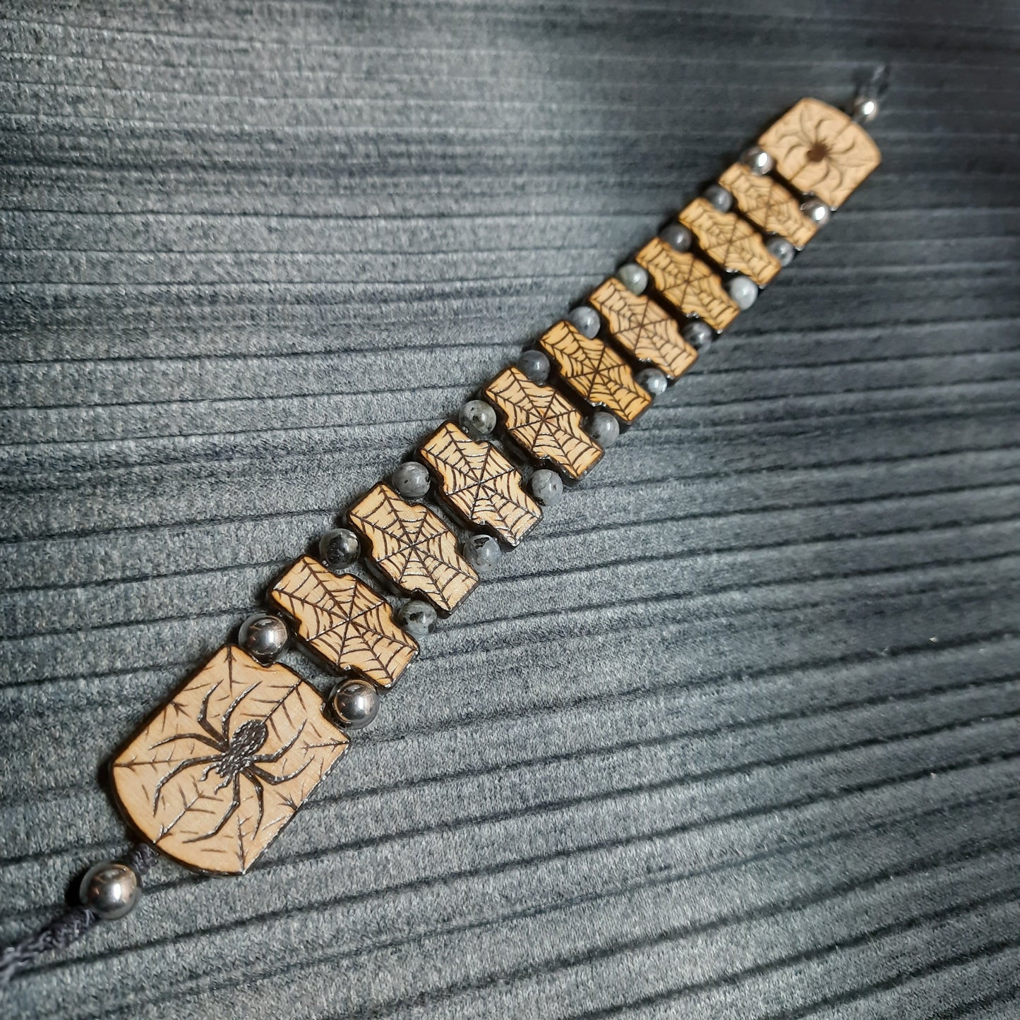 Handmade Wooden Chetki Skilltoy | Slavic Flip Rosary | Pocket Worry Beads for Hand Dexterity "Spider totem"