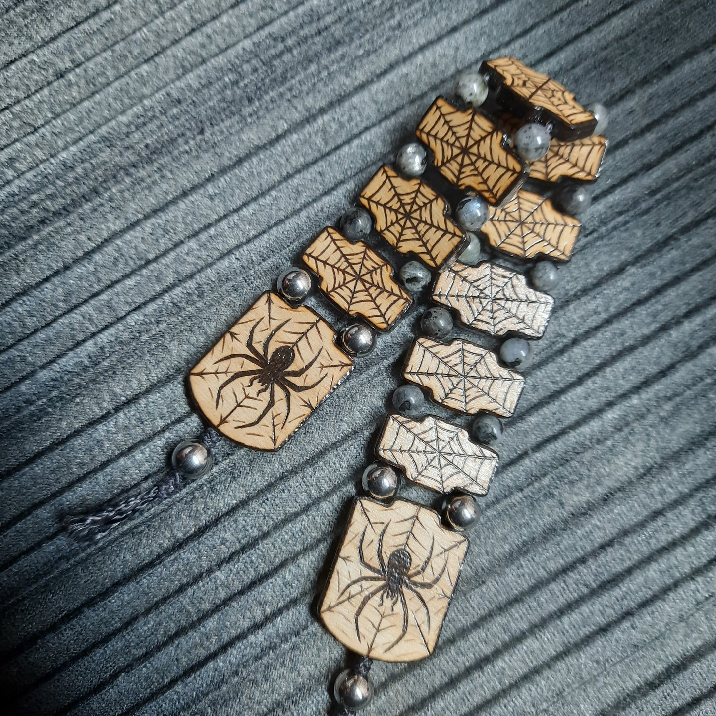 Handmade Wooden Chetki Skilltoy | Slavic Flip Rosary | Pocket Worry Beads for Hand Dexterity "Spider totem"