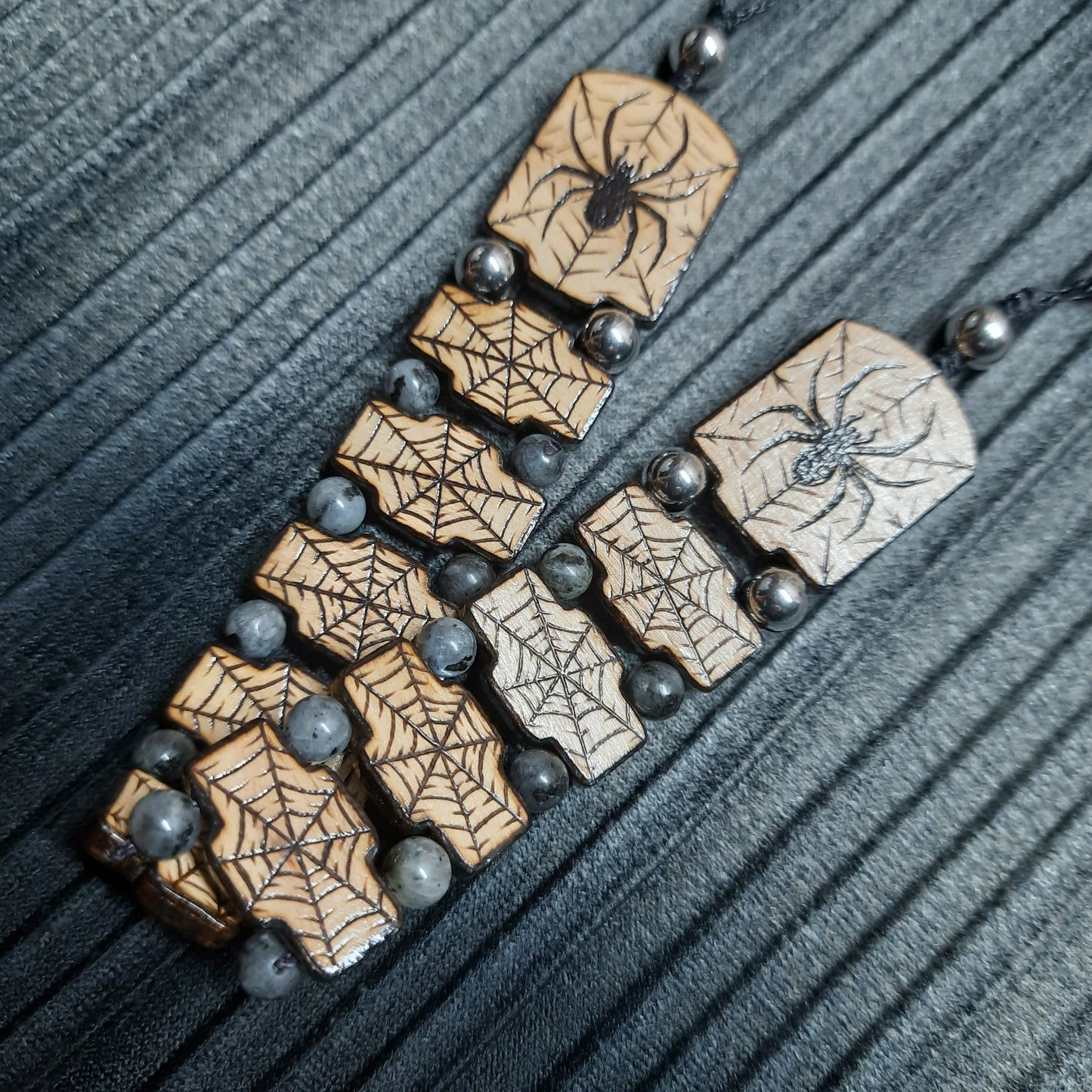 Handmade Wooden Chetki Skilltoy | Slavic Flip Rosary | Pocket Worry Beads for Hand Dexterity "Spider totem"