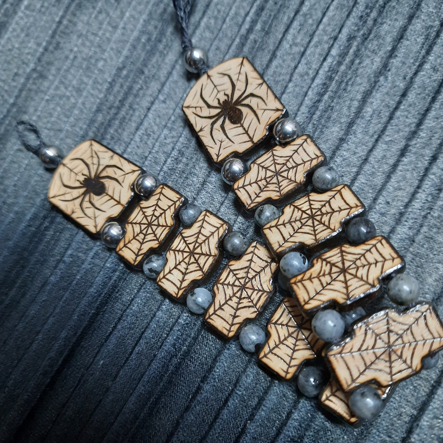 Handmade Wooden Chetki Skilltoy | Slavic Flip Rosary | Pocket Worry Beads for Hand Dexterity "Spider totem"