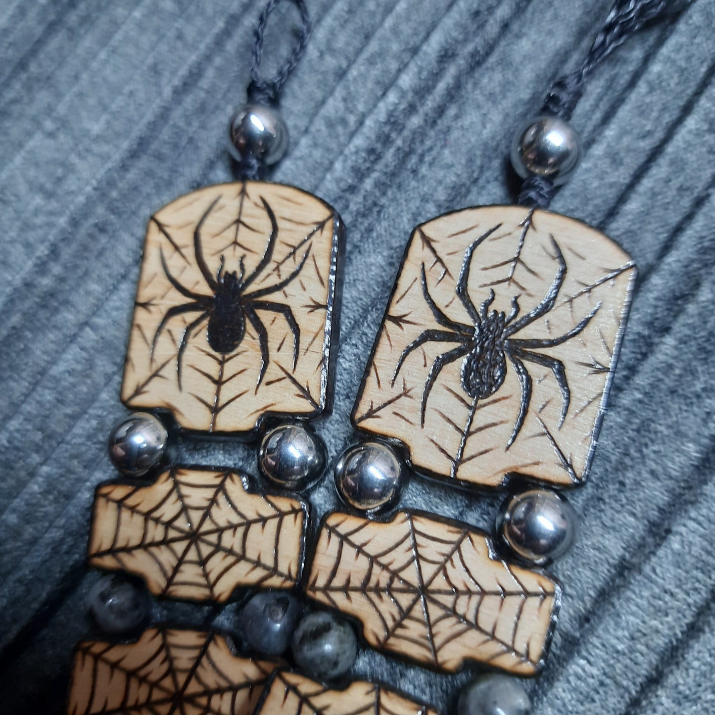 Handmade Wooden Chetki Skilltoy | Slavic Flip Rosary | Pocket Worry Beads for Hand Dexterity "Spider totem"