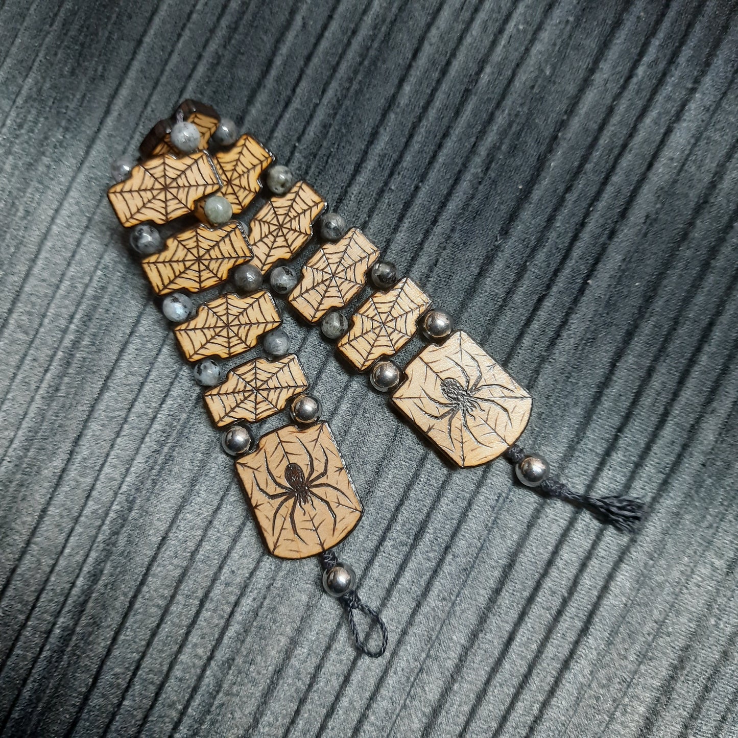 Handmade Wooden Chetki Skilltoy | Slavic Flip Rosary | Pocket Worry Beads for Hand Dexterity "Spider totem"