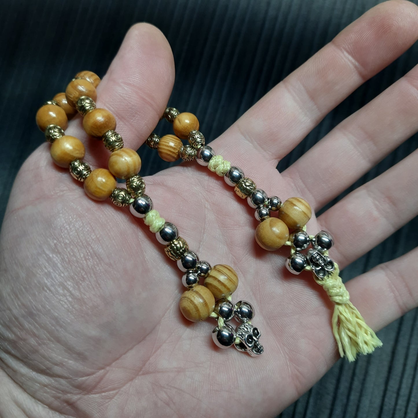 Handmade Wooden Chetki Skilltoy | Slavic Flip Rosary | Pocket Worry Beads for Hand Dexterity "Charon's partner" version - Golden scales