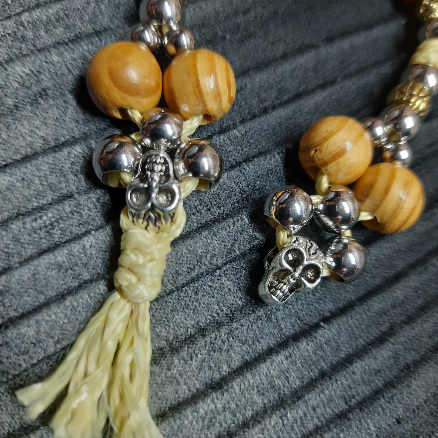 Handmade Wooden Chetki Skilltoy | Slavic Flip Rosary | Pocket Worry Beads for Hand Dexterity "Charon's partner" version - Golden scales