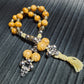 Handmade Wooden Chetki Skilltoy | Slavic Flip Rosary | Pocket Worry Beads for Hand Dexterity "Charon's partner" version - Golden scales