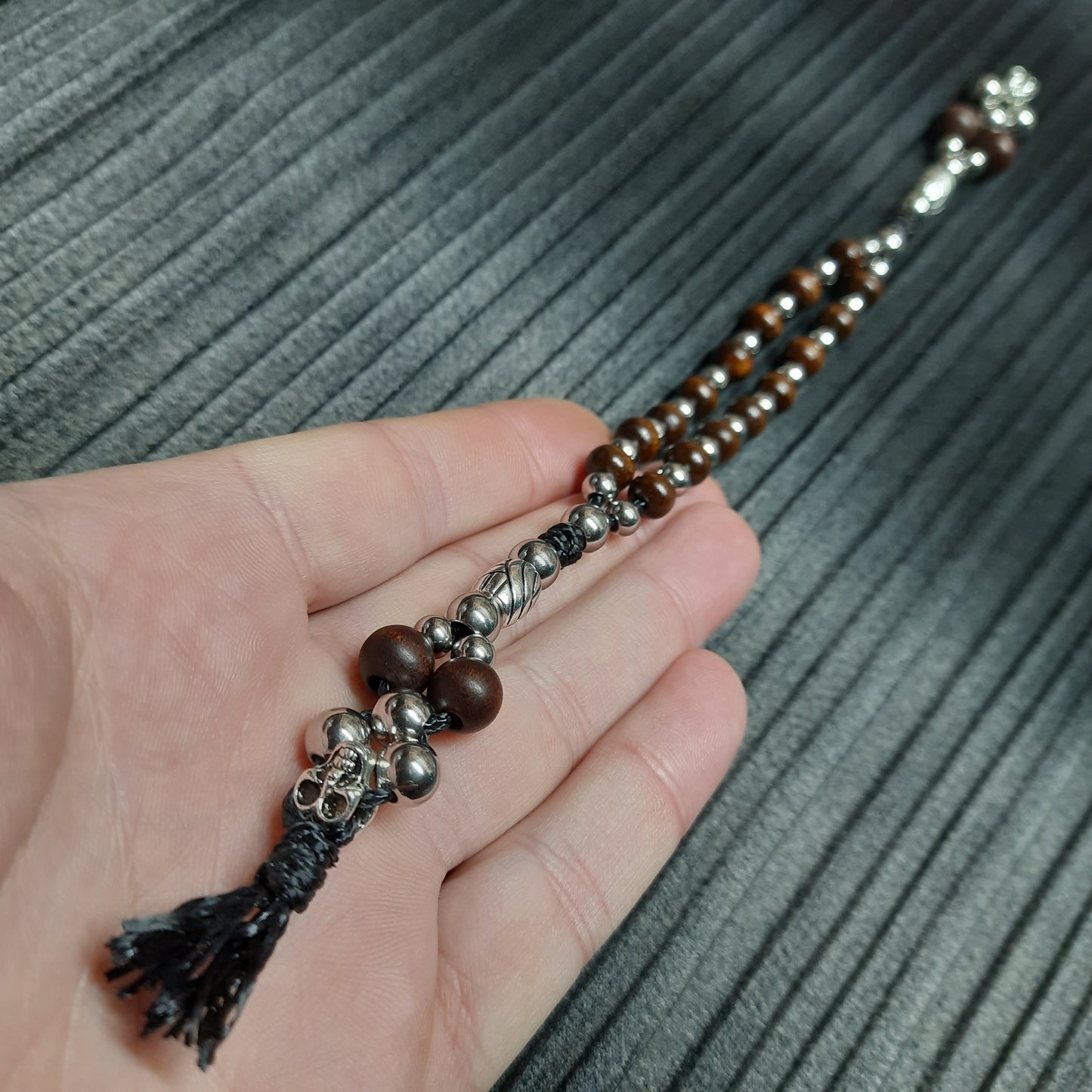 Handmade Wooden Chetki Skilltoy | Slavic Flip Rosary | Pocket Worry Beads for Hand Dexterity "Charon's partner" version - Whirlwinds