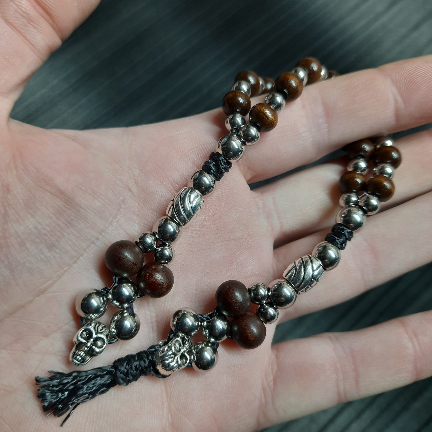 Handmade Wooden Chetki Skilltoy | Slavic Flip Rosary | Pocket Worry Beads for Hand Dexterity "Charon's partner" version - Whirlwinds