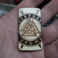 Wooden slider handmade "Raven and Shield"