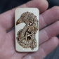 Wooden slider handmade "Raven and Shield"