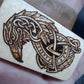 Wooden slider handmade "Raven and Shield"
