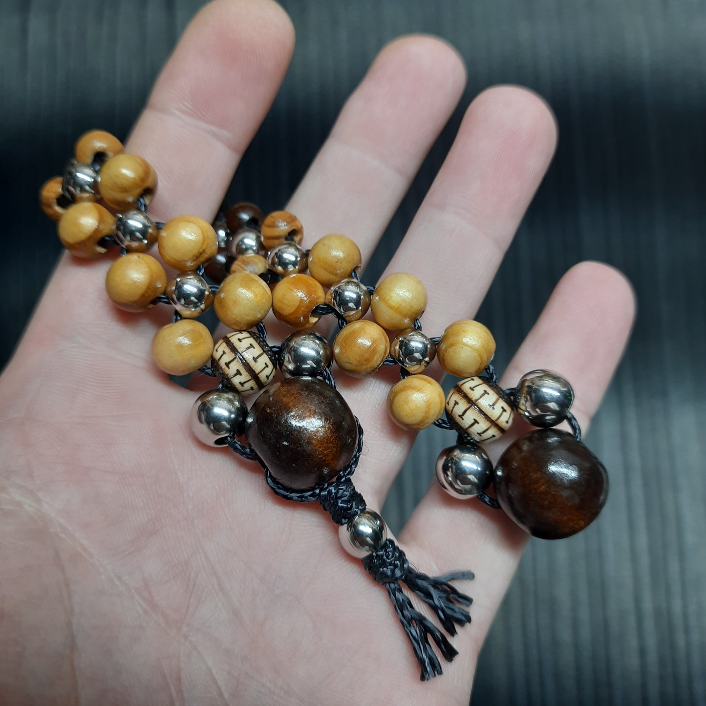 Handmade Wooden Chetki Skilltoy | Slavic Flip Rosary | Pocket Worry Beads for Hand Dexterity "Meditative rhythm" v3
