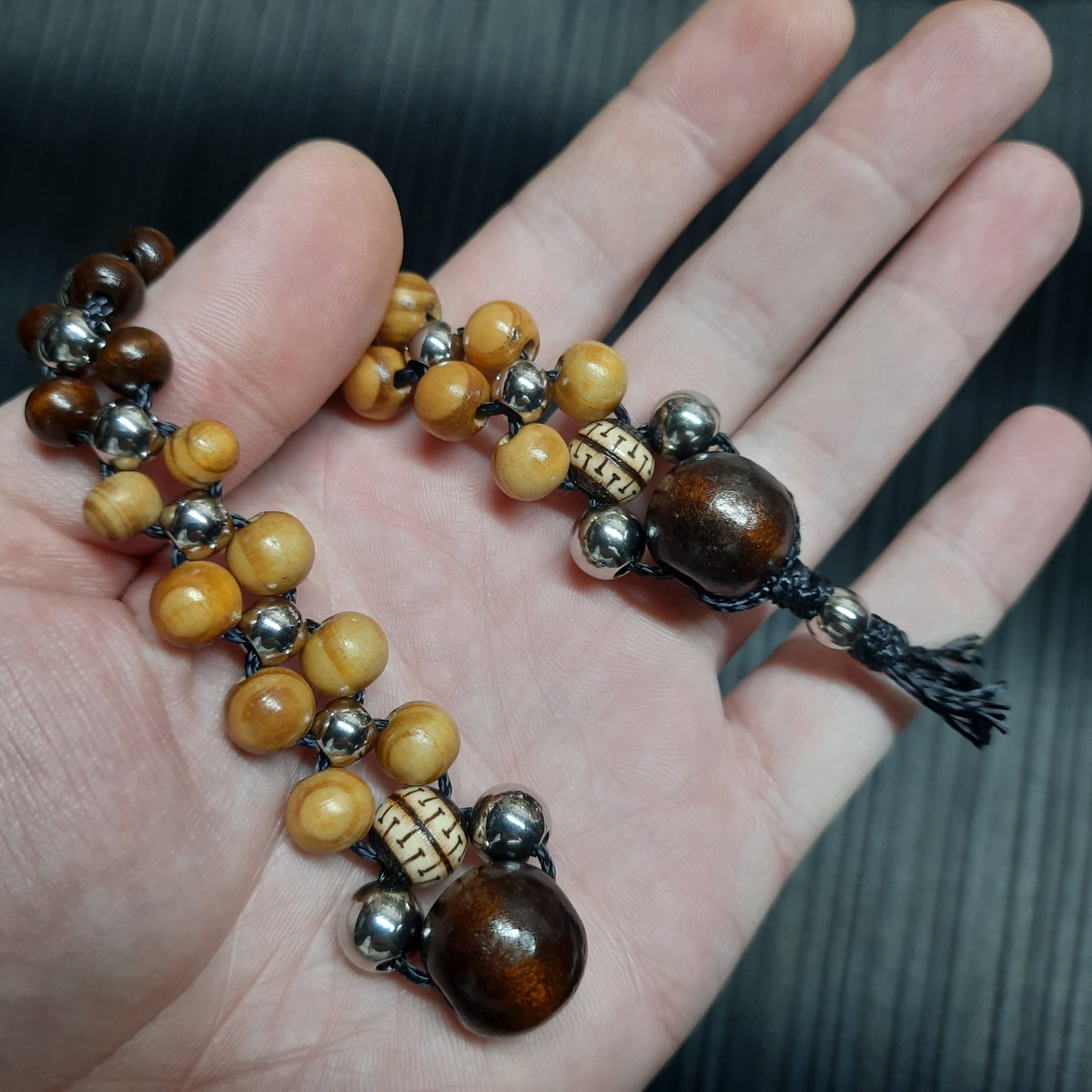 Handmade Wooden Chetki Skilltoy | Slavic Flip Rosary | Pocket Worry Beads for Hand Dexterity "Meditative rhythm" v3