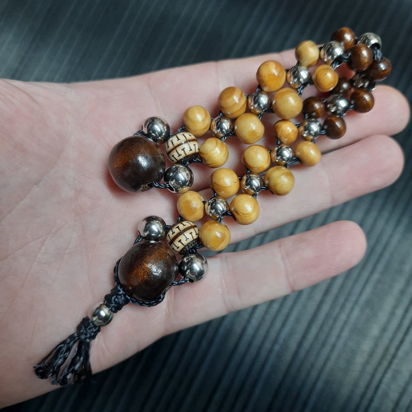 Handmade Wooden Chetki Skilltoy | Slavic Flip Rosary | Pocket Worry Beads for Hand Dexterity "Meditative rhythm" v3