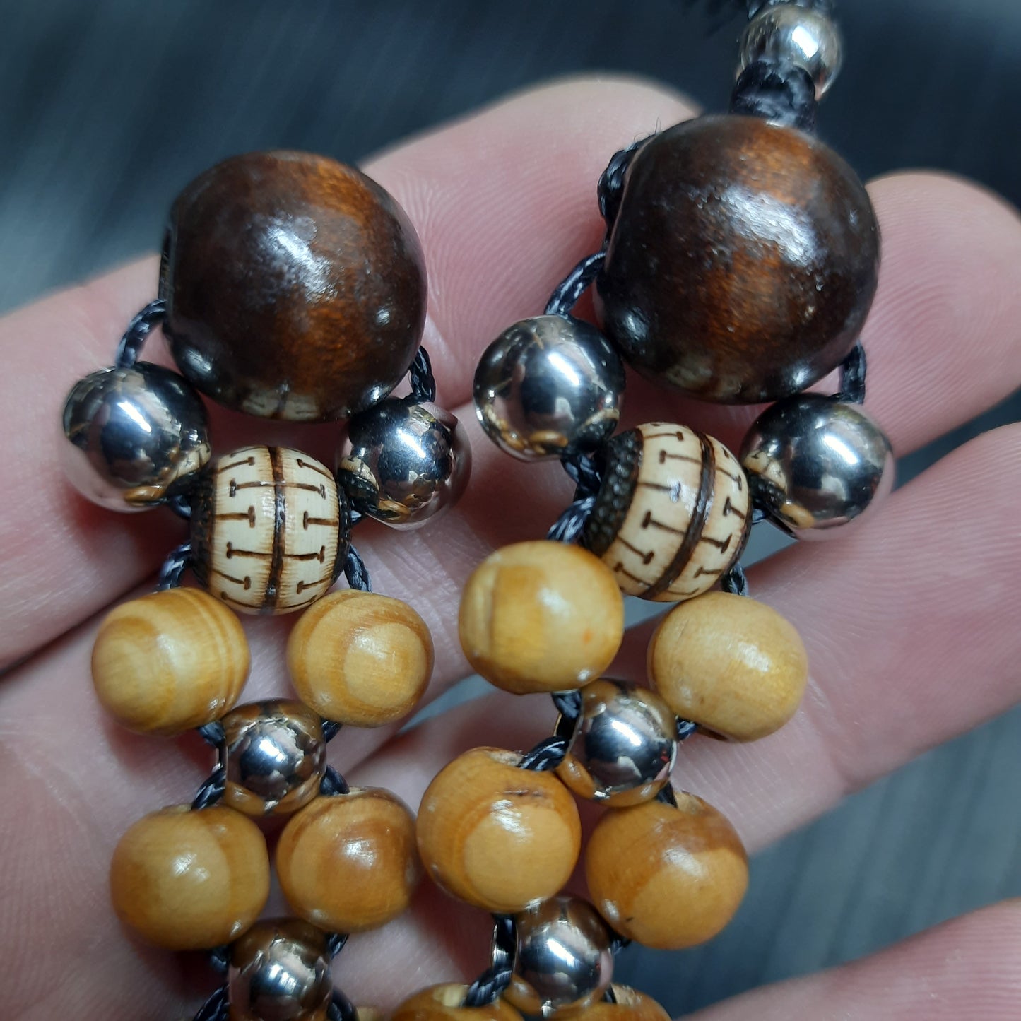 Handmade Wooden Chetki Skilltoy | Slavic Flip Rosary | Pocket Worry Beads for Hand Dexterity "Meditative rhythm" v3