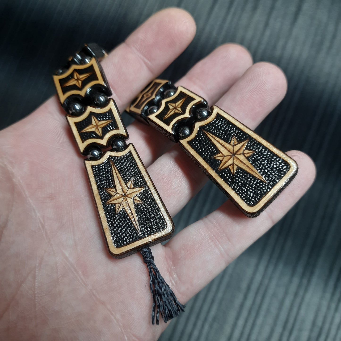 Handmade Wooden Chetki Skilltoy | Slavic Flip Rosary | Pocket Worry Beads for Hand Dexterity "Strict captain"