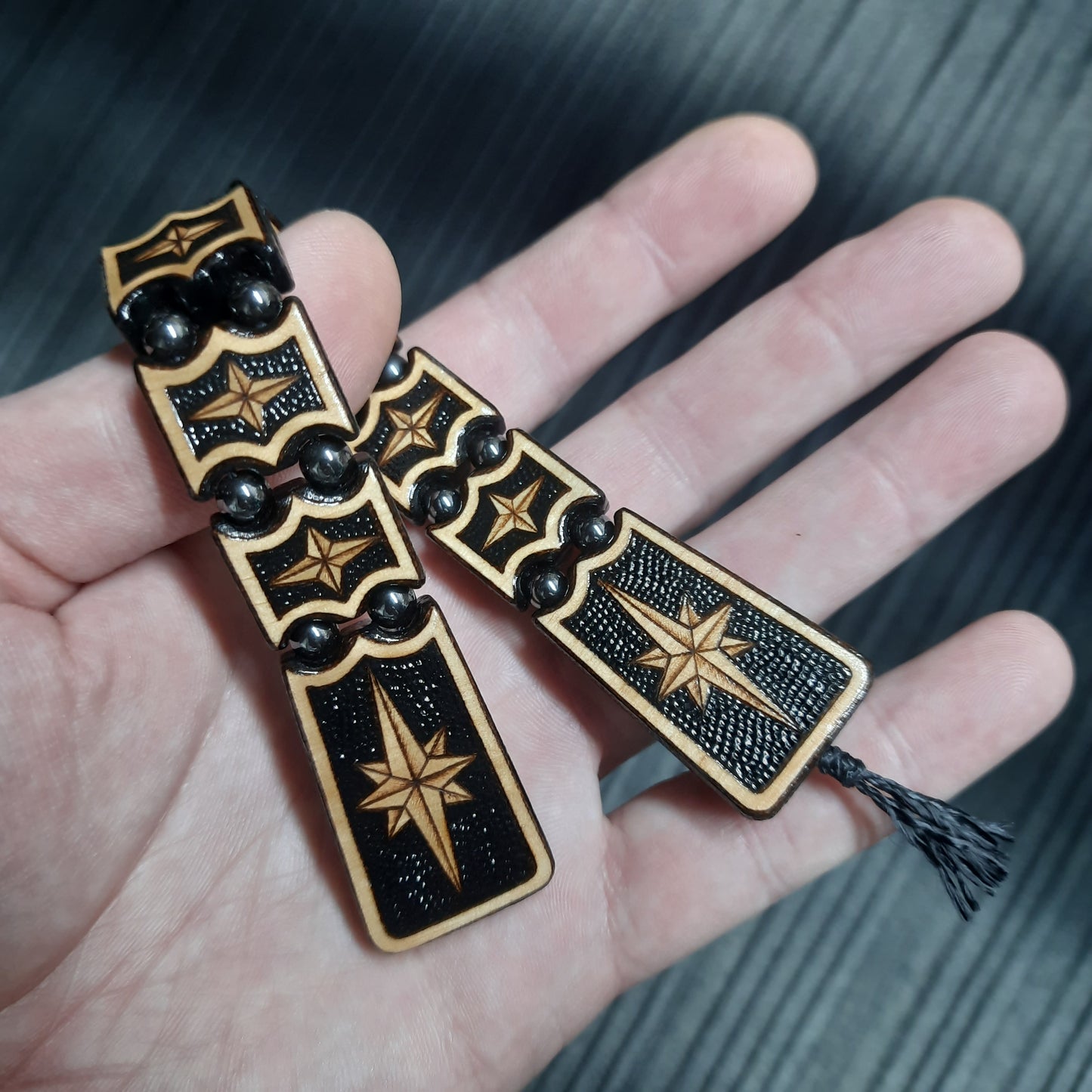 Handmade Wooden Chetki Skilltoy | Slavic Flip Rosary | Pocket Worry Beads for Hand Dexterity "Strict captain"