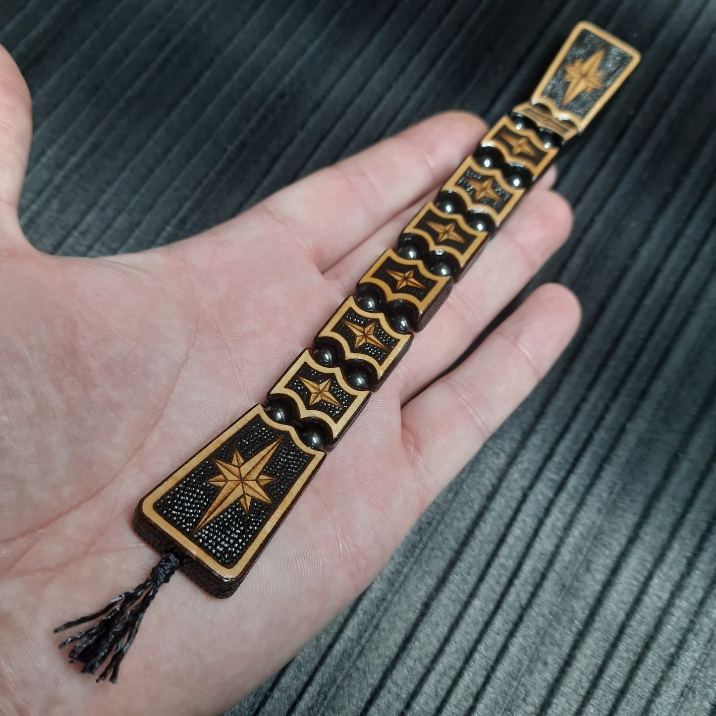 Handmade Wooden Chetki Skilltoy | Slavic Flip Rosary | Pocket Worry Beads for Hand Dexterity "Strict captain"