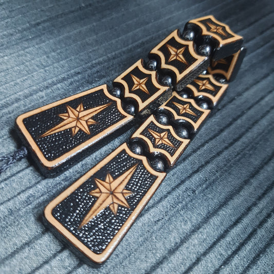 Handmade Wooden Chetki Skilltoy | Slavic Flip Rosary | Pocket Worry Beads for Hand Dexterity "Strict captain"