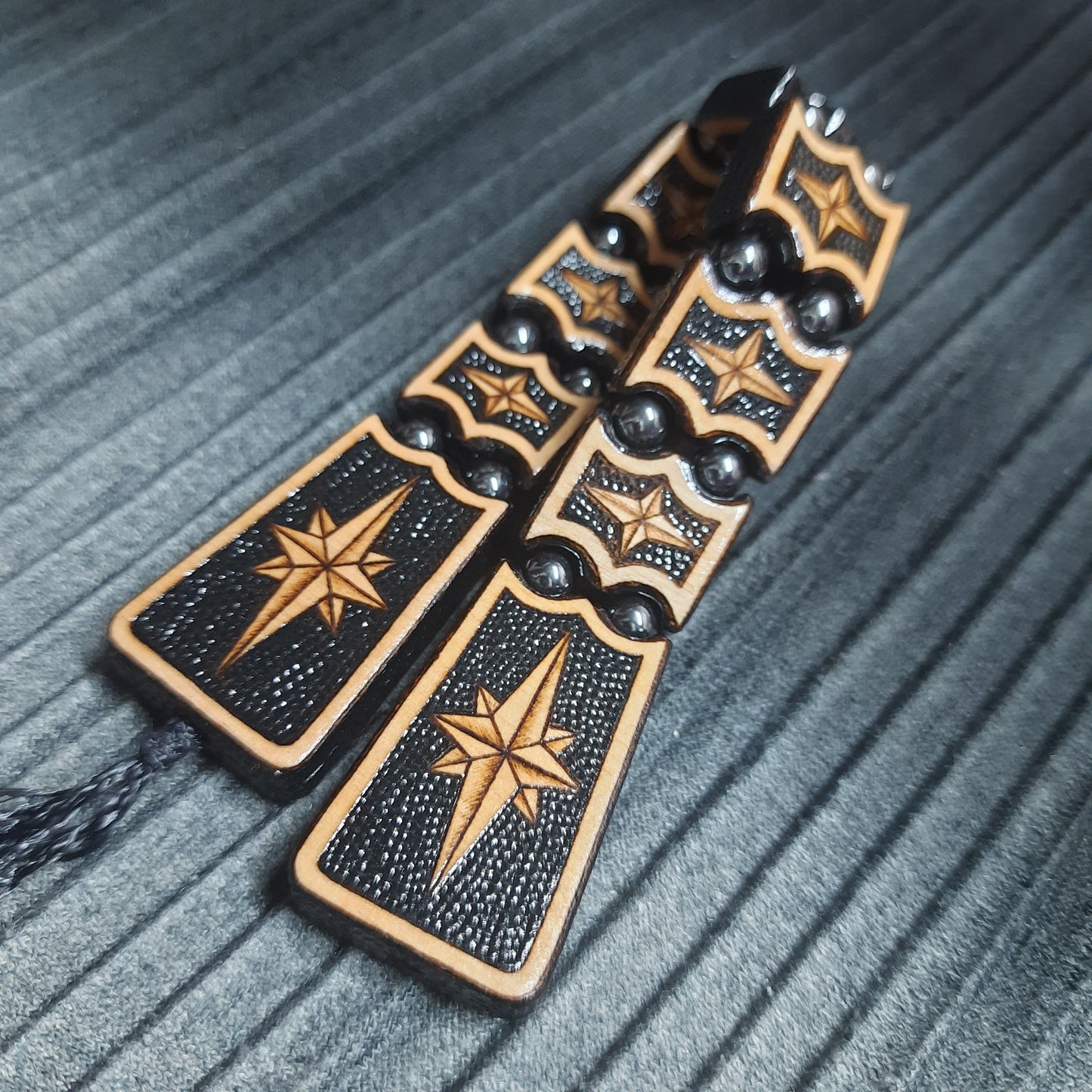 Handmade Wooden Chetki Skilltoy | Slavic Flip Rosary | Pocket Worry Beads for Hand Dexterity "Strict captain"