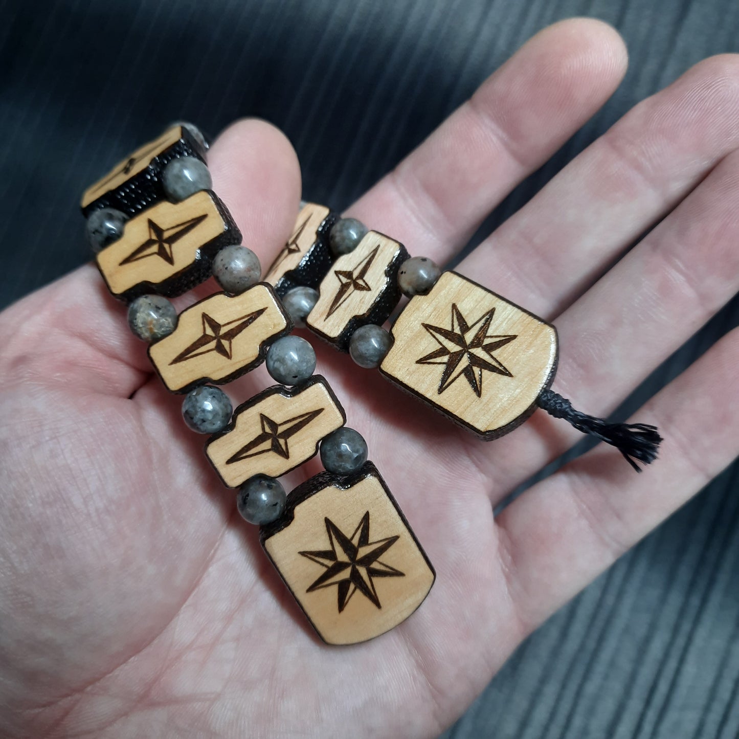 Handmade Wooden Chetki Skilltoy | Slavic Flip Rosary | Pocket Worry Beads for Hand Dexterity "Mountain traveler"