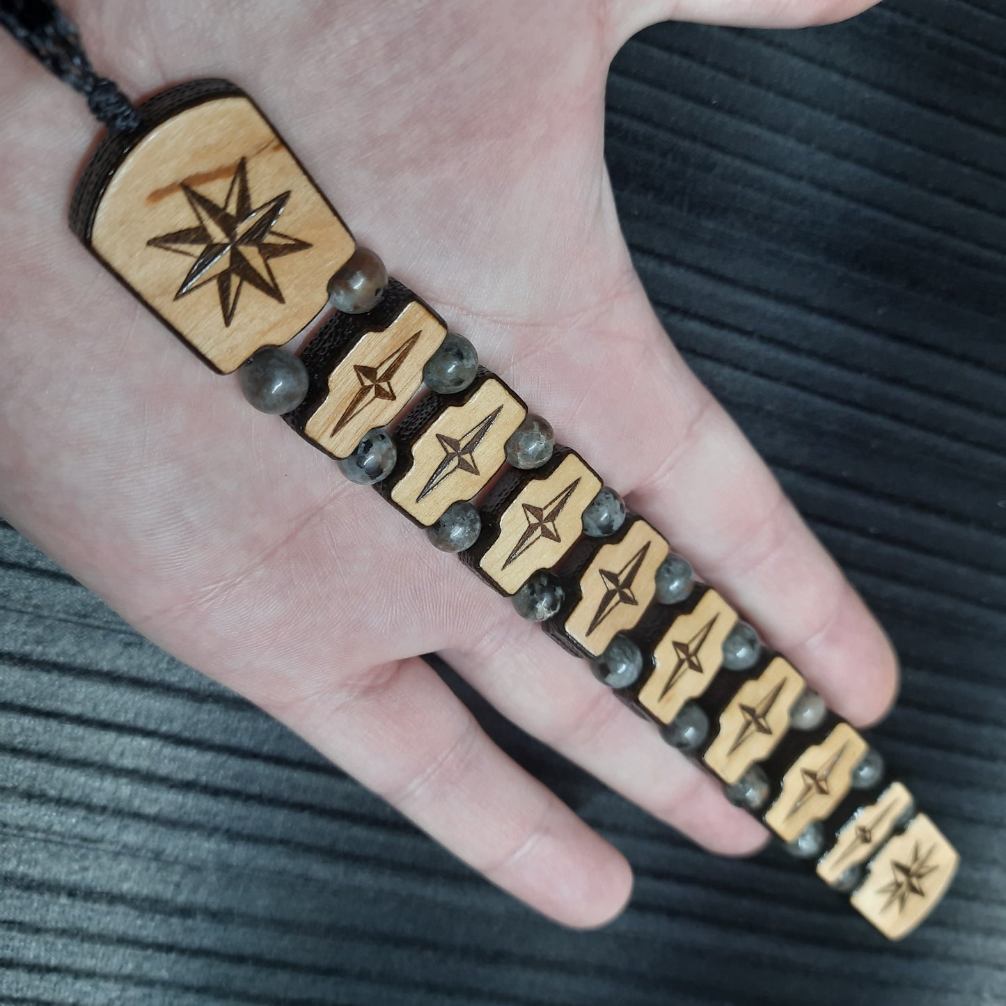 Handmade Wooden Chetki Skilltoy | Slavic Flip Rosary | Pocket Worry Beads for Hand Dexterity "Mountain traveler"