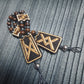 Handmade Wooden Chetki Skilltoy | Slavic Flip Rosary | Pocket Worry Beads for Hand Dexterity "Wing of the Futhark"