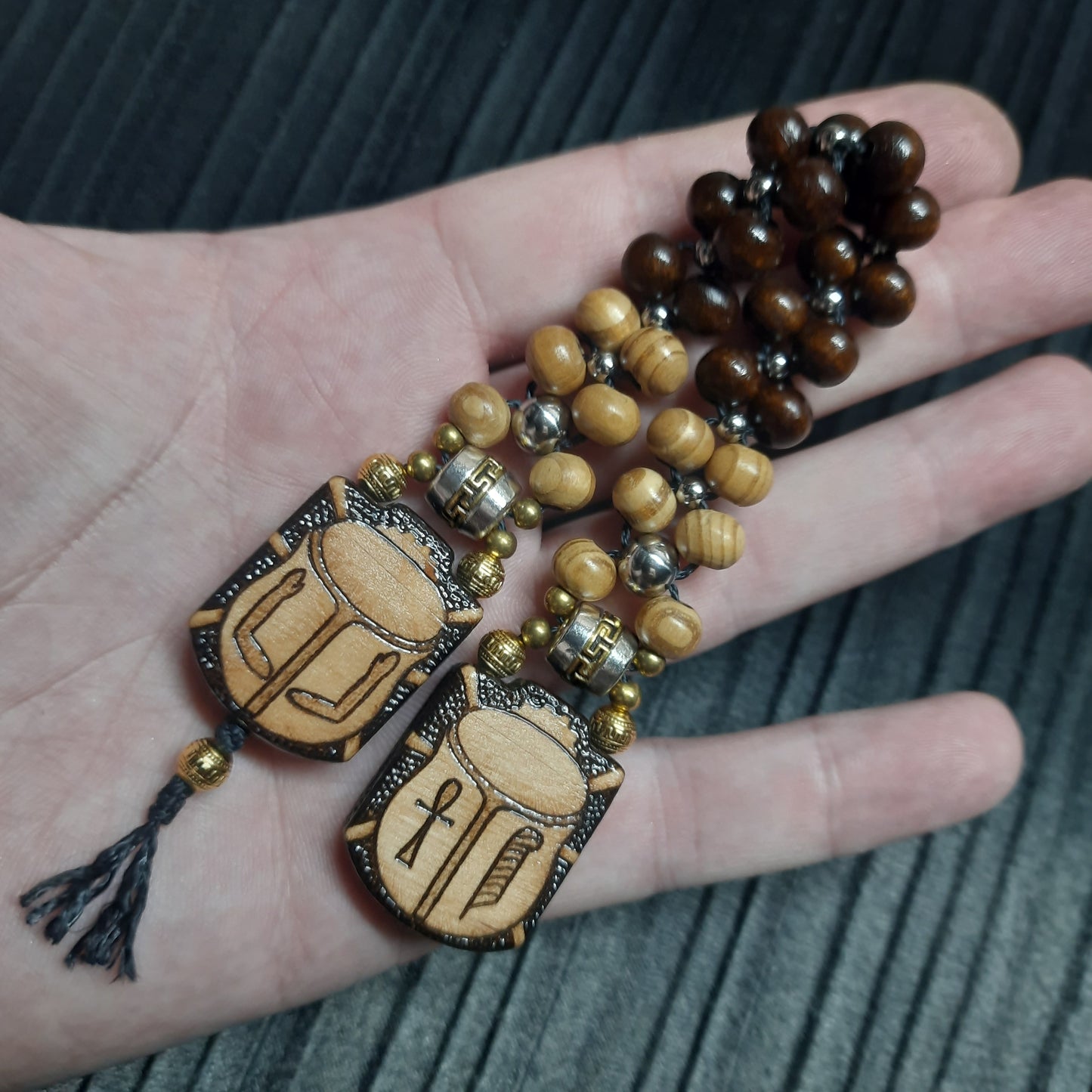 Handmade Wooden Chetki Skilltoy | Slavic Flip Rosary | Pocket Worry Beads for Hand Dexterity "Egyptian relaxation"