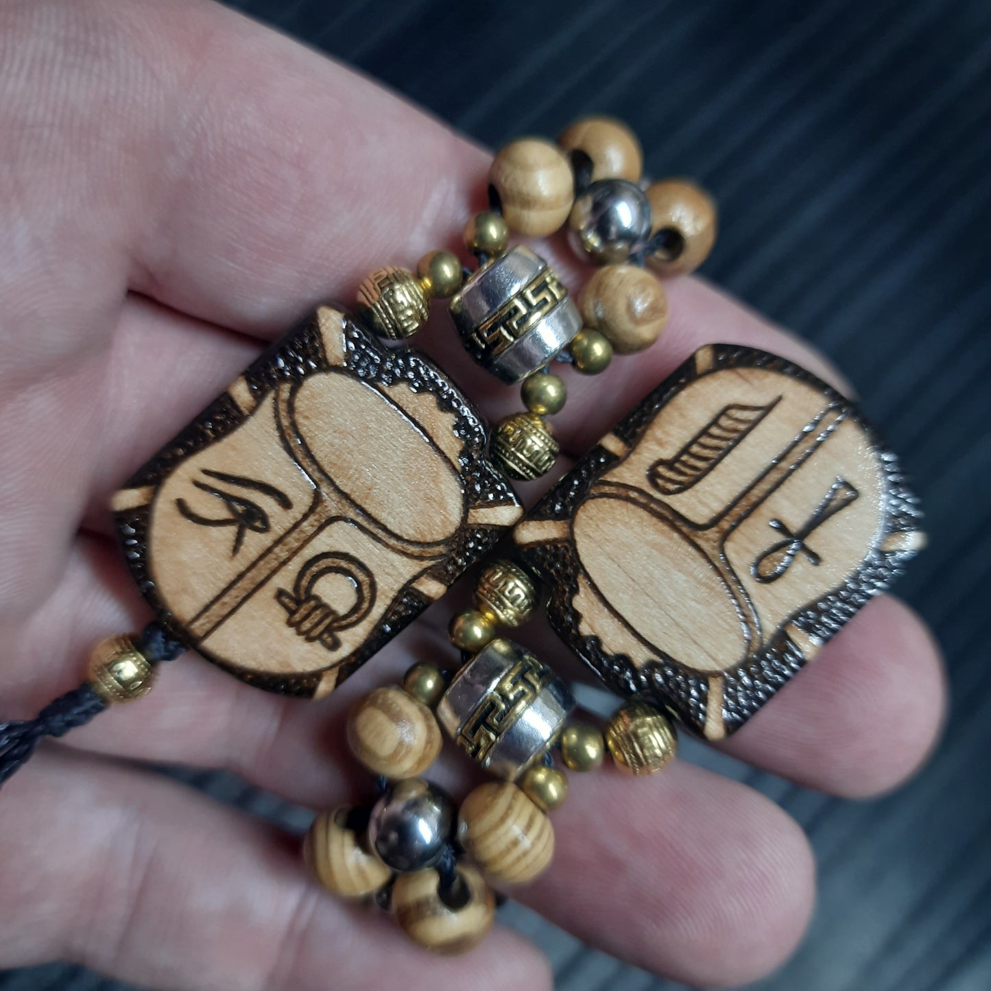 Handmade Wooden Chetki Skilltoy | Slavic Flip Rosary | Pocket Worry Beads for Hand Dexterity "Egyptian relaxation"