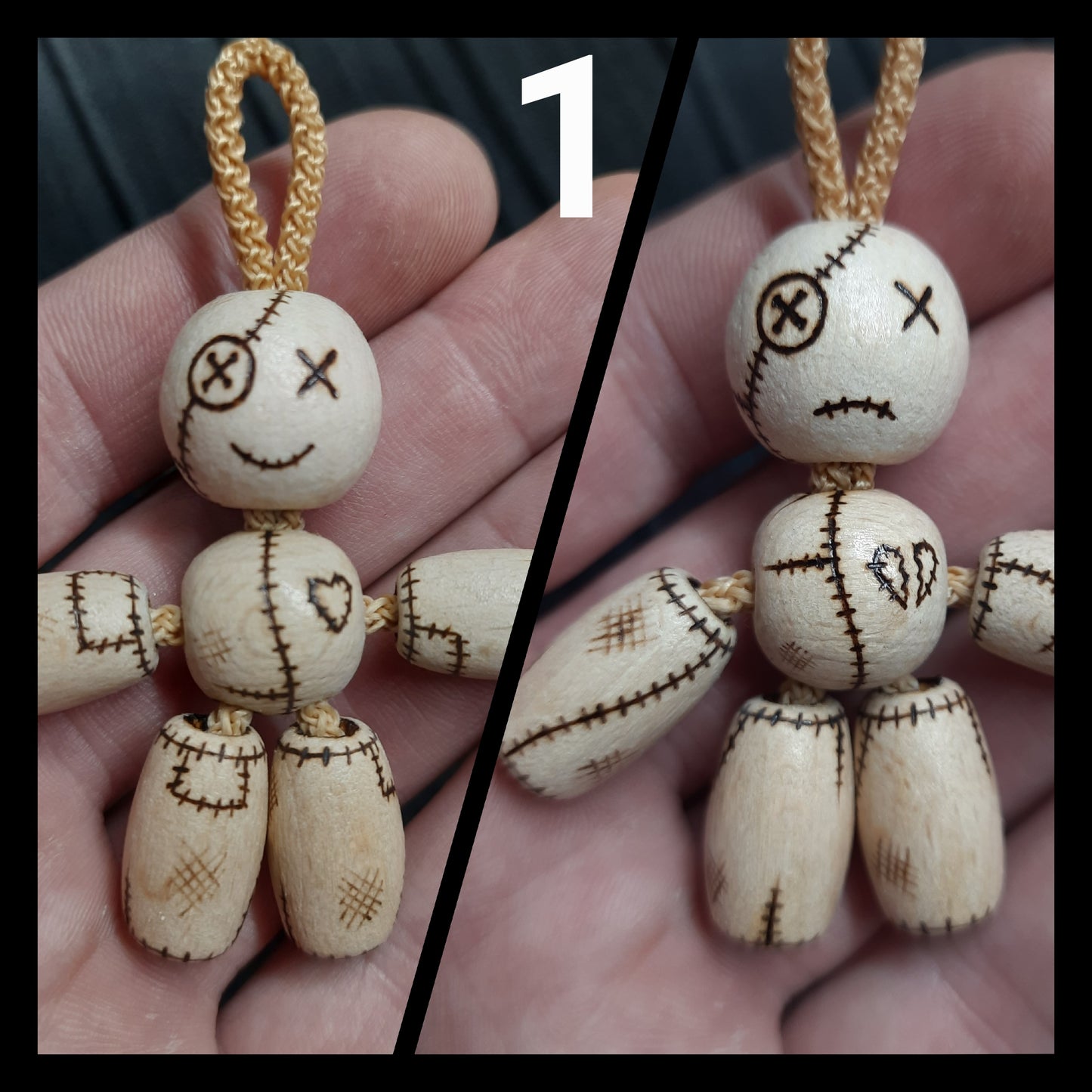 Pocket buddy Wooden keychain magnetic "Voodoo doll: Yes/no" antistress, fidget, pocket friend (SCU: 240132)