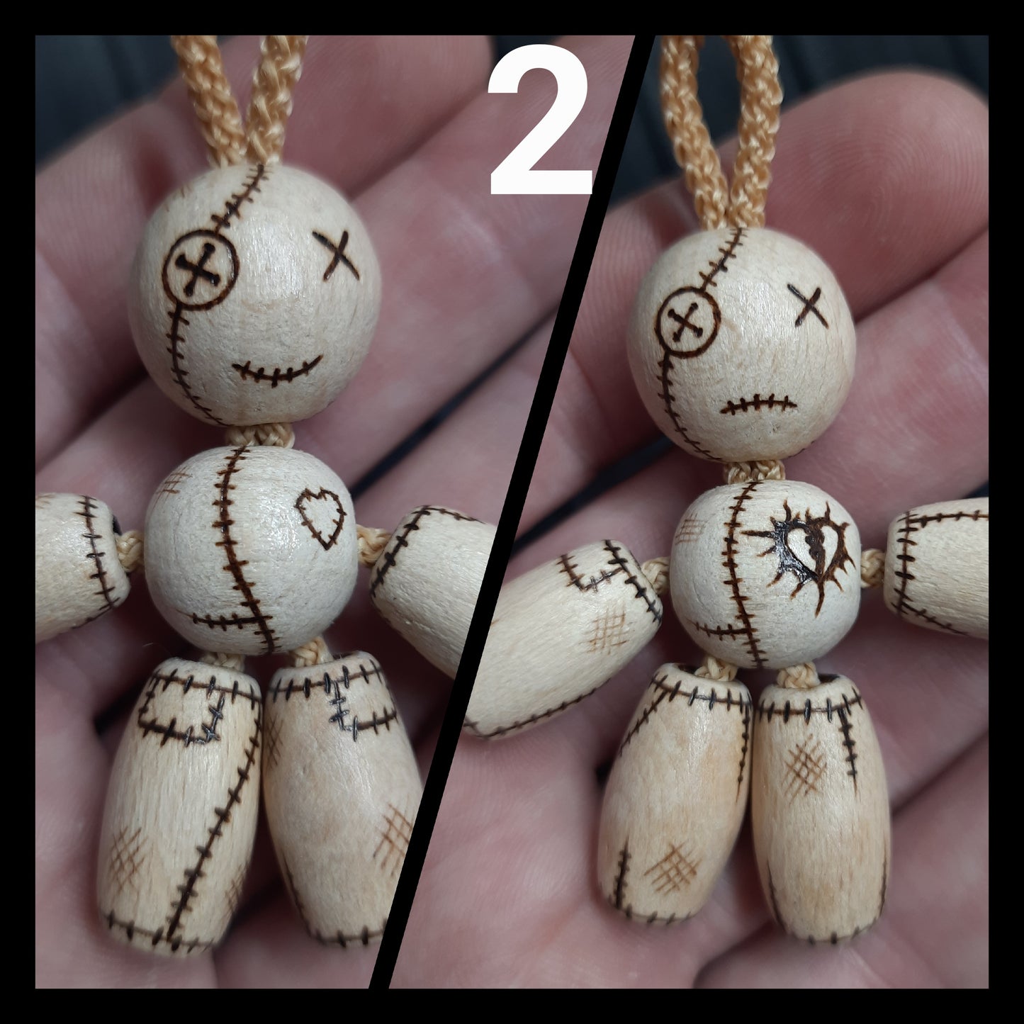 Pocket buddy Wooden keychain magnetic "Voodoo doll: Yes/no" antistress, fidget, pocket friend (SCU: 240132)