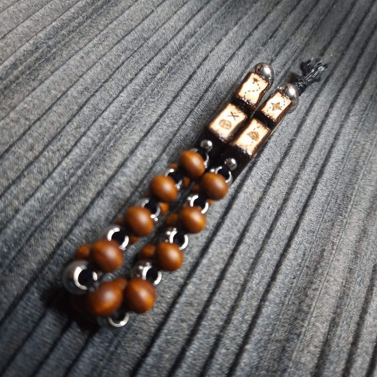 Handmade Wooden Chetki Skilltoy "Treasure Hunter" Slavic Flip Rosary | Pocket Worry Beads for Hand Dexterity