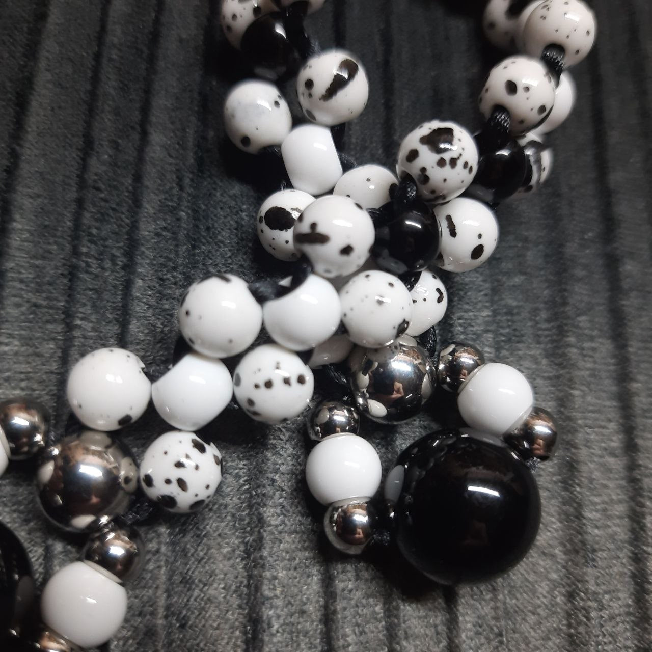 Handmade Chetki Skilltoy | Slavic Flip Rosary | Pocket Worry Beads for Hand Dexterity "28 Dalmatians"