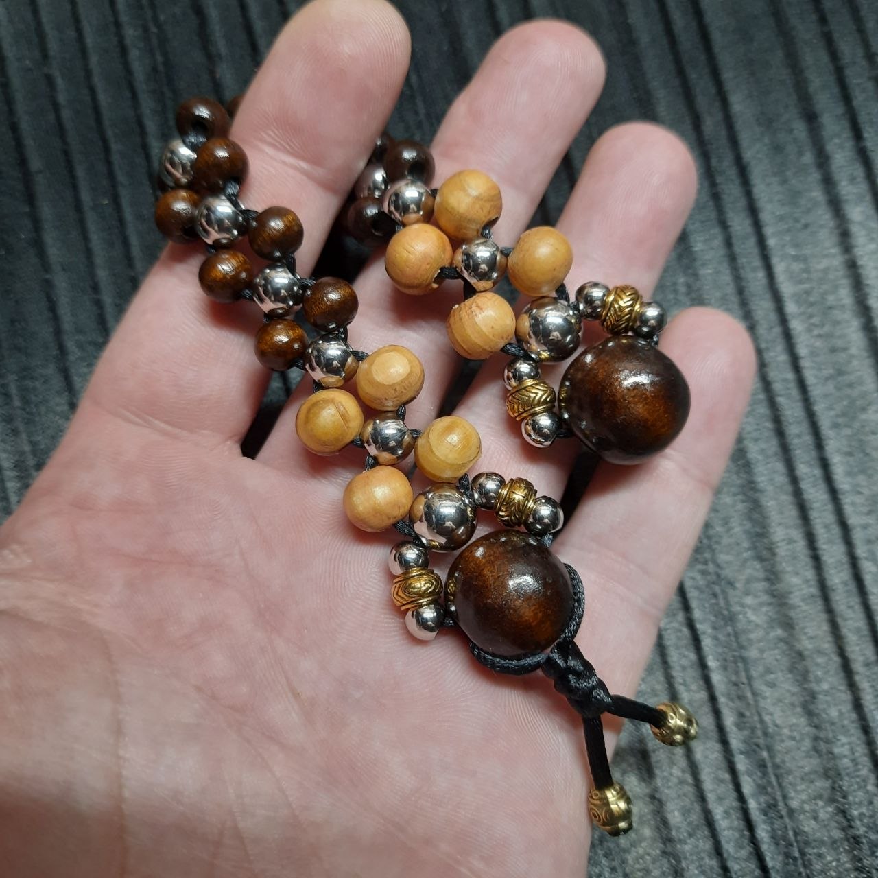 Handmade Wooden Chetki Skilltoy | Slavic Flip Rosary | Pocket Worry Beads for Hand "Duality of Eternity" v2
