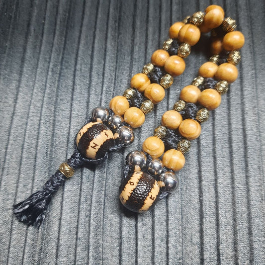 Handmade Wooden Chetki Skilltoy "Shalgorakht — Defender of the Rune Glade"      Slavic Flip Rosary | Pocket Worry Beads for Hand Dexterity