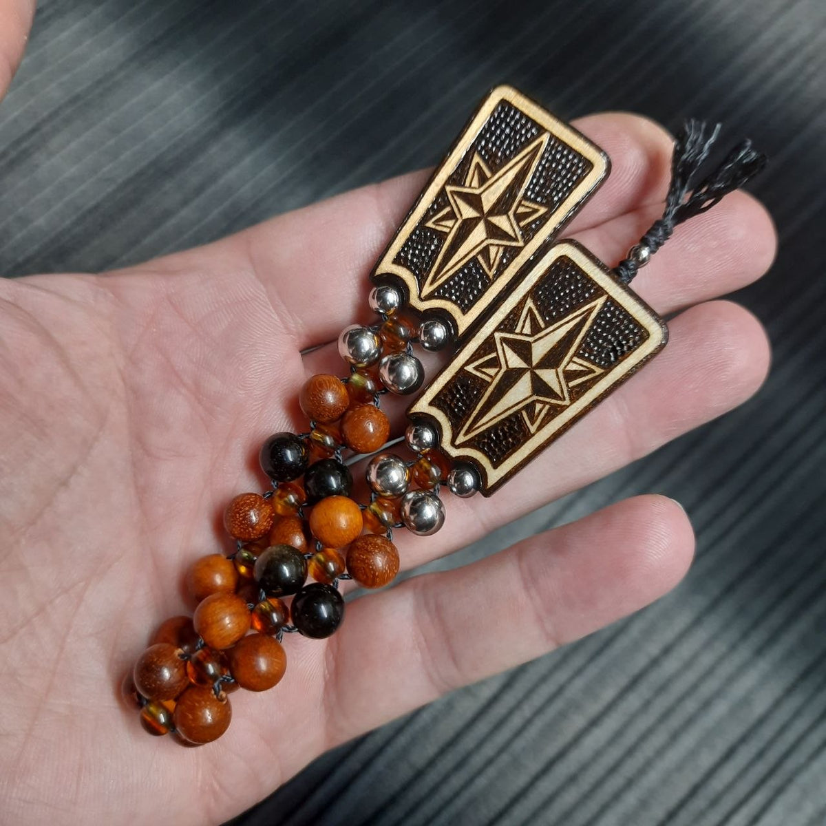 Handmade Wooden Chetki Skilltoy "Captain of the Golden Galleon" Slavic Flip Rosary | Pocket Worry Beads for Hand Dexterity