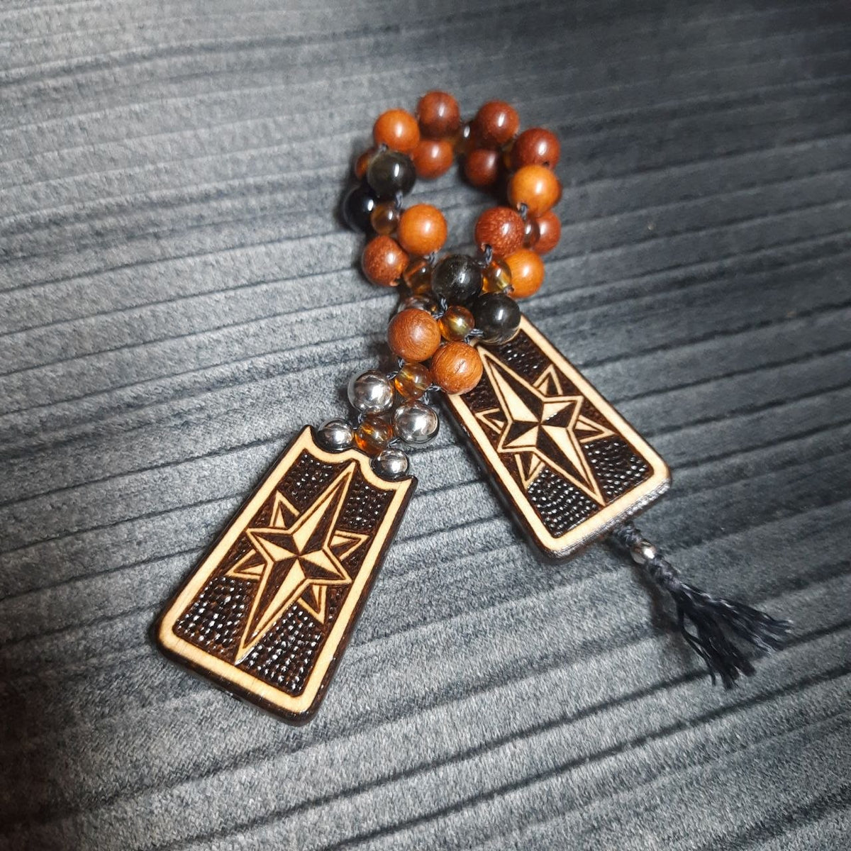 Handmade Wooden Chetki Skilltoy "Captain of the Golden Galleon" Slavic Flip Rosary | Pocket Worry Beads for Hand Dexterity