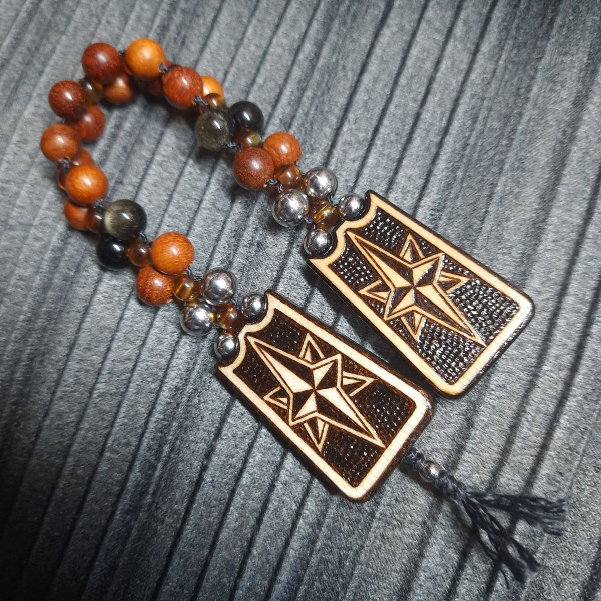 Handmade Wooden Chetki Skilltoy "Captain of the Golden Galleon" Slavic Flip Rosary | Pocket Worry Beads for Hand Dexterity