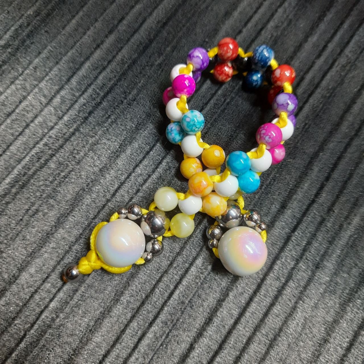 Handmade Chetki Skilltoy | Slavic Flip Rosary | Pocket Worry Beads for Hand Dexterity "Color madness"